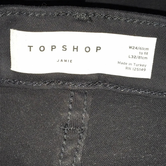 TopShop Black Jamie High Waisted Jeans Women’s Size 24X32 NWT - Picture 6 of 7